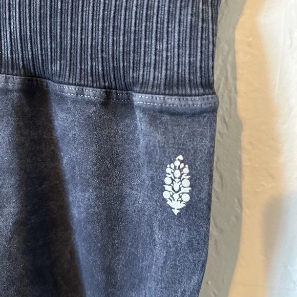 NWT Free People Good Karma Leggings in Washed Black thumbnail 6