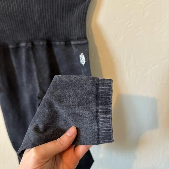 NWT Free People Good Karma Leggings in Washed Black thumbnail 7