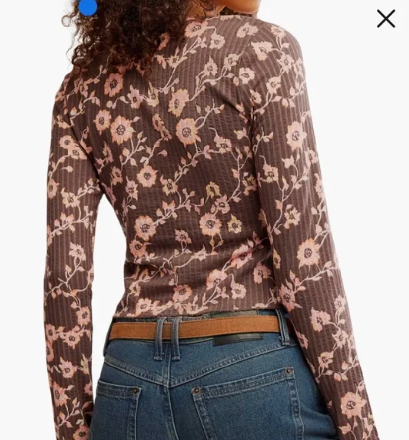 Free People Floral Tilly Cardigan in Brown thumbnail 2