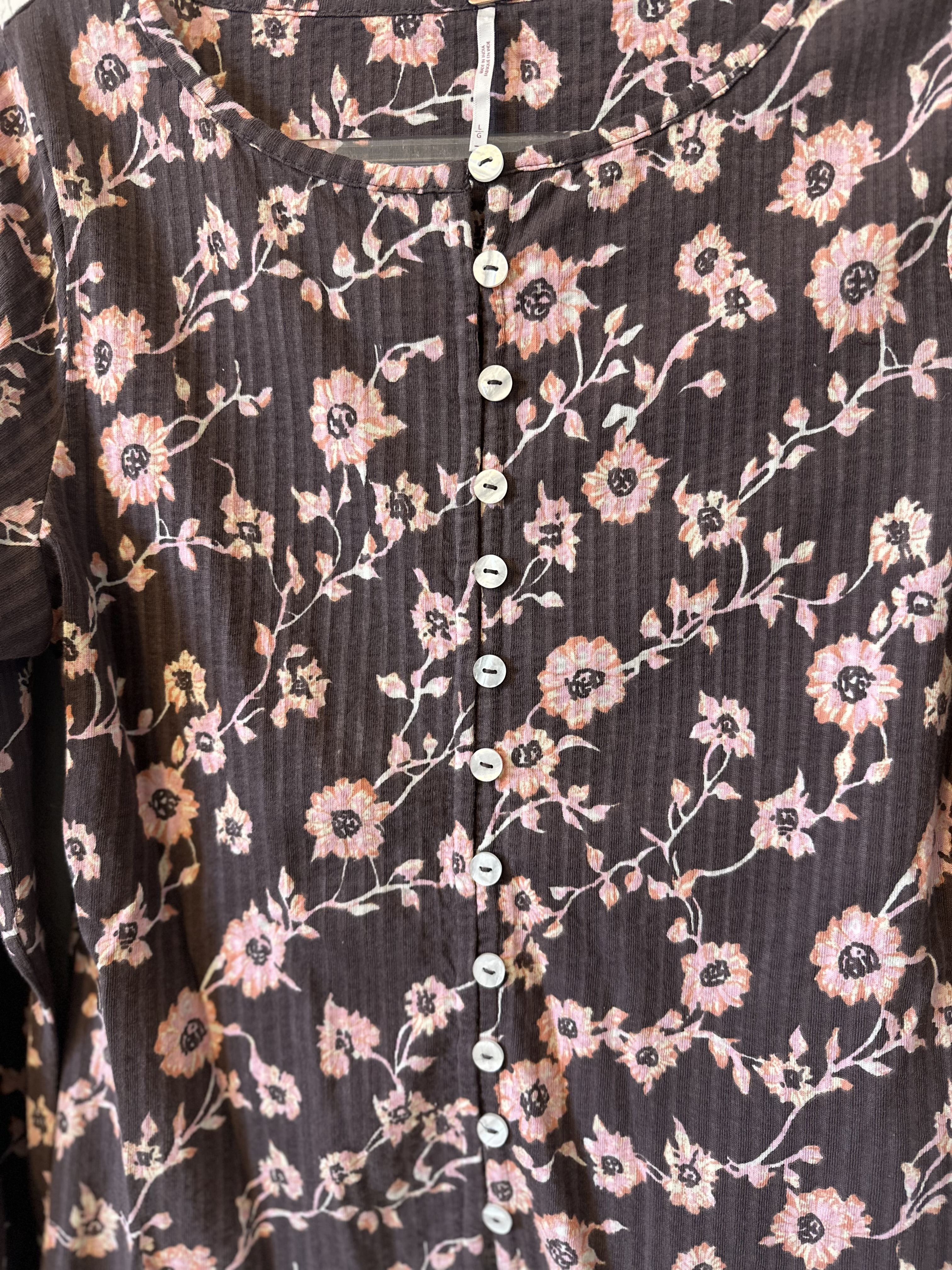 Free People Floral Tilly Cardigan in Brown thumbnail 5