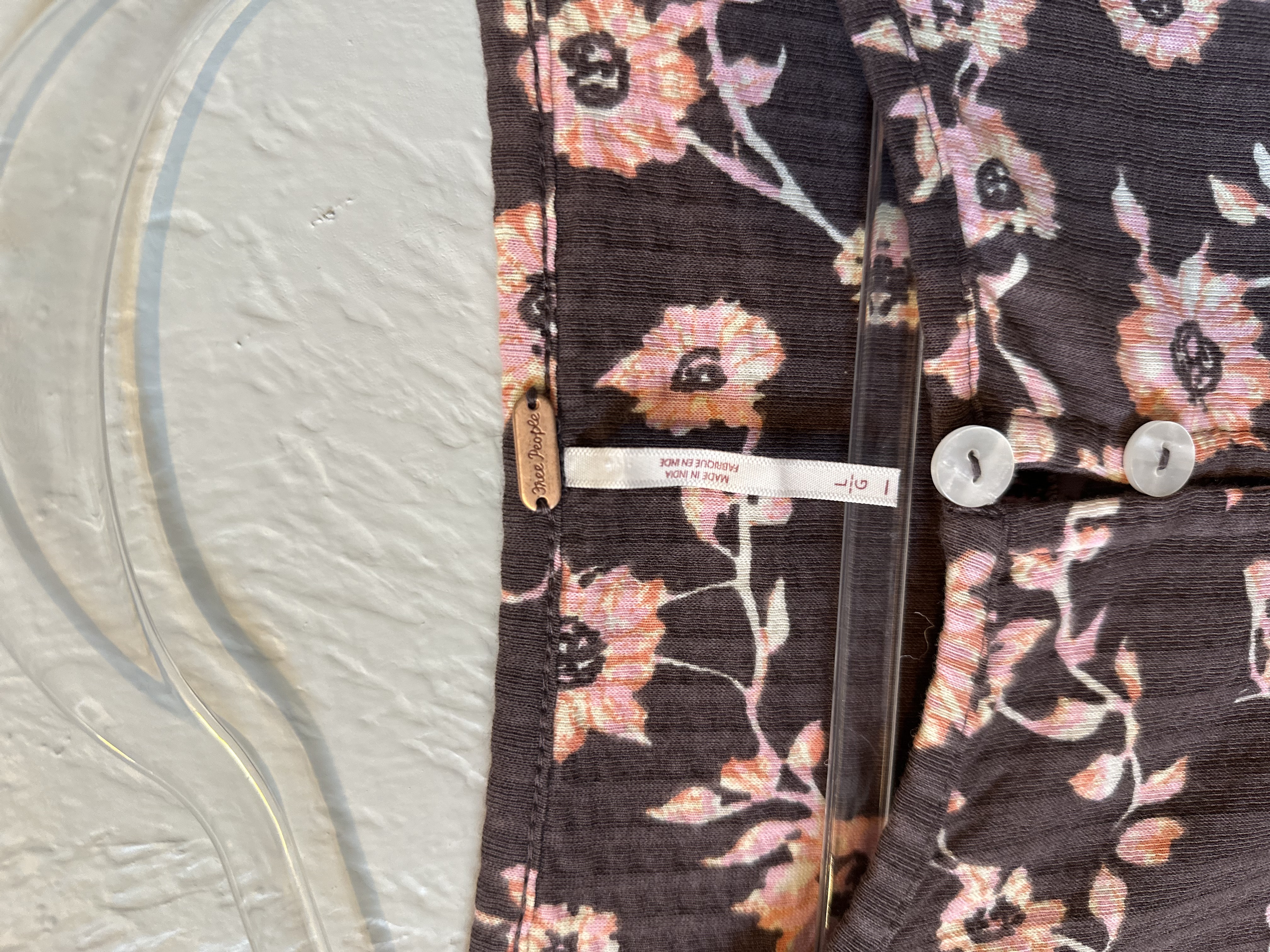 Free People Floral Tilly Cardigan in Brown thumbnail 6