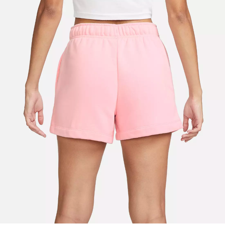 NWT Nike Club Fleece Standard Fit Mid Rise Shorts in Medium Soft Pink thumbnail 2