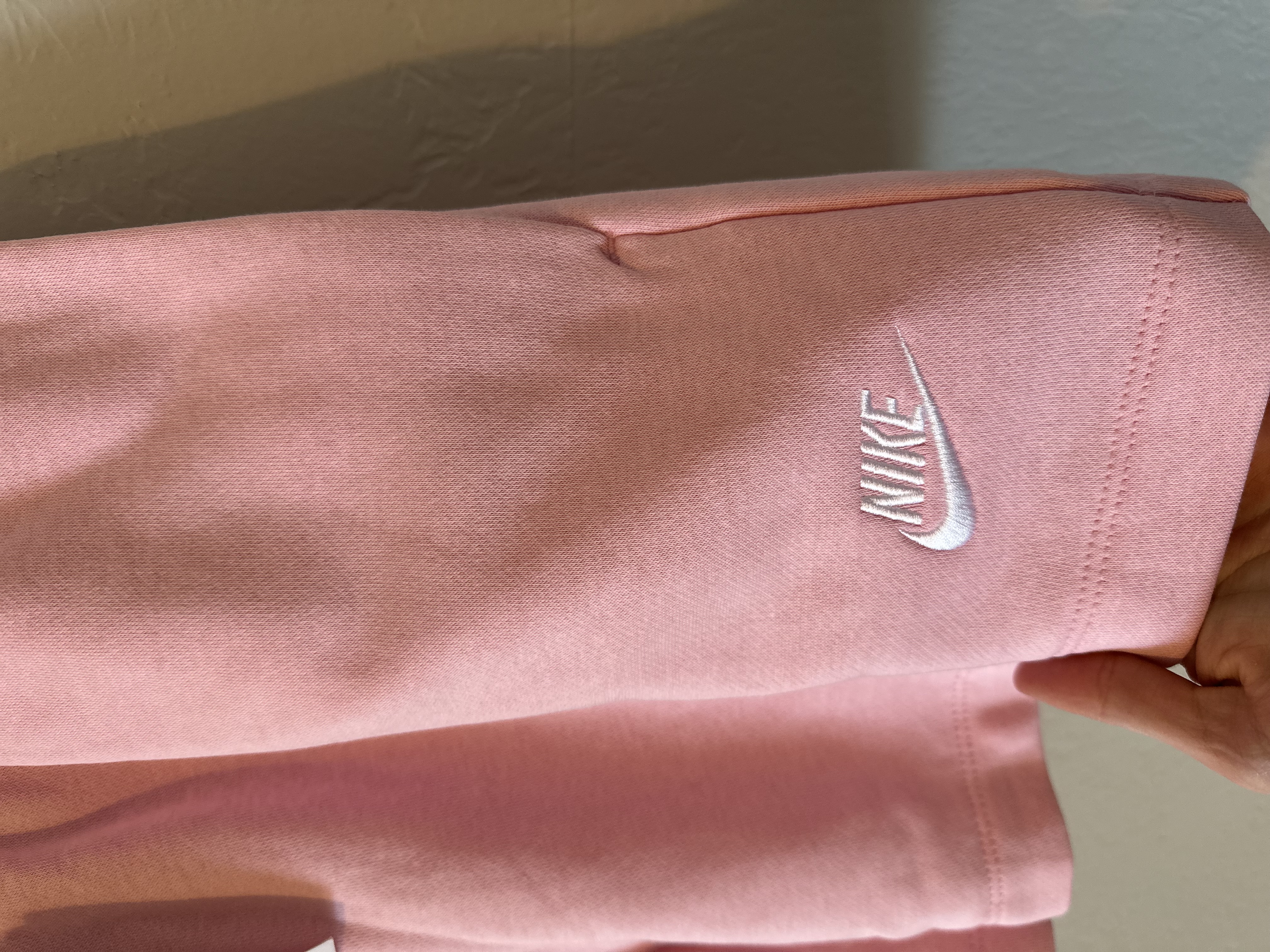 NWT Nike Club Fleece Standard Fit Mid Rise Shorts in Medium Soft Pink thumbnail 5