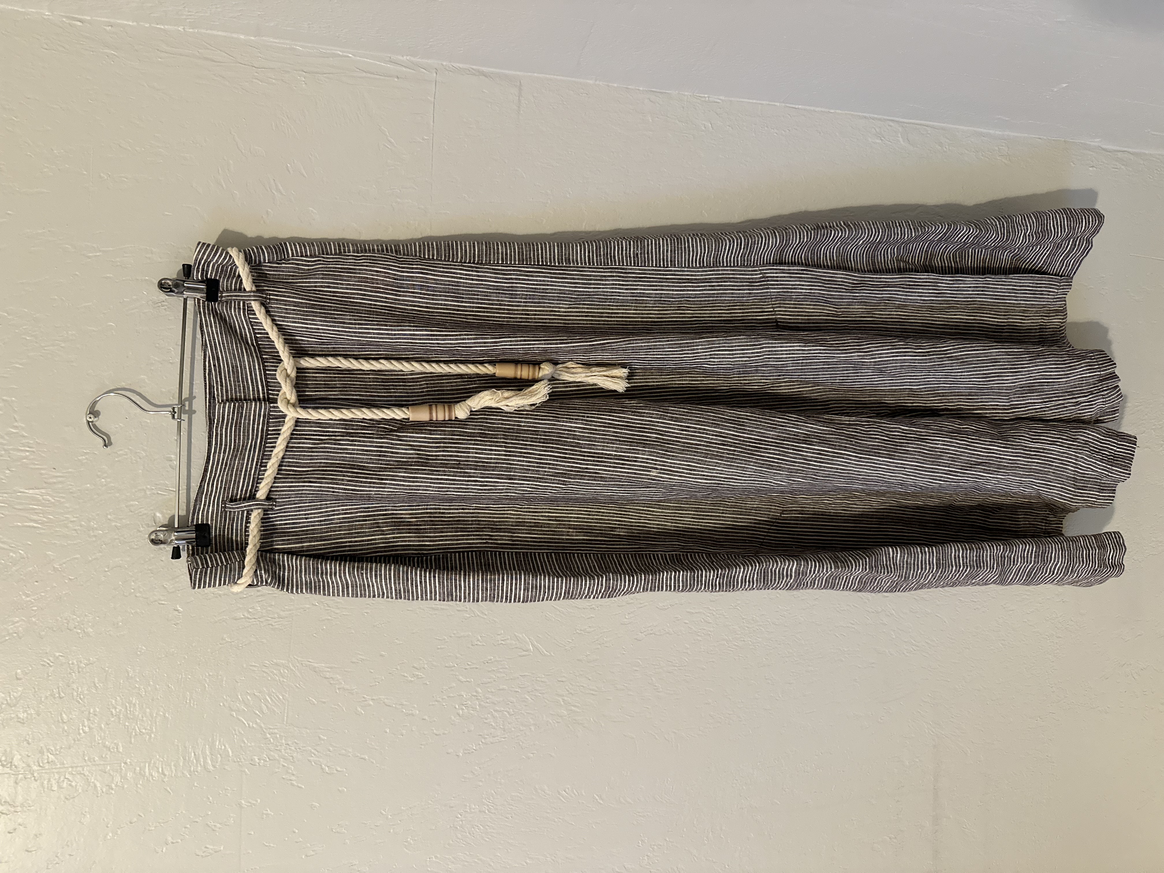 Anthropologie Striped Wide Leg Linen Pants thumbnail 3