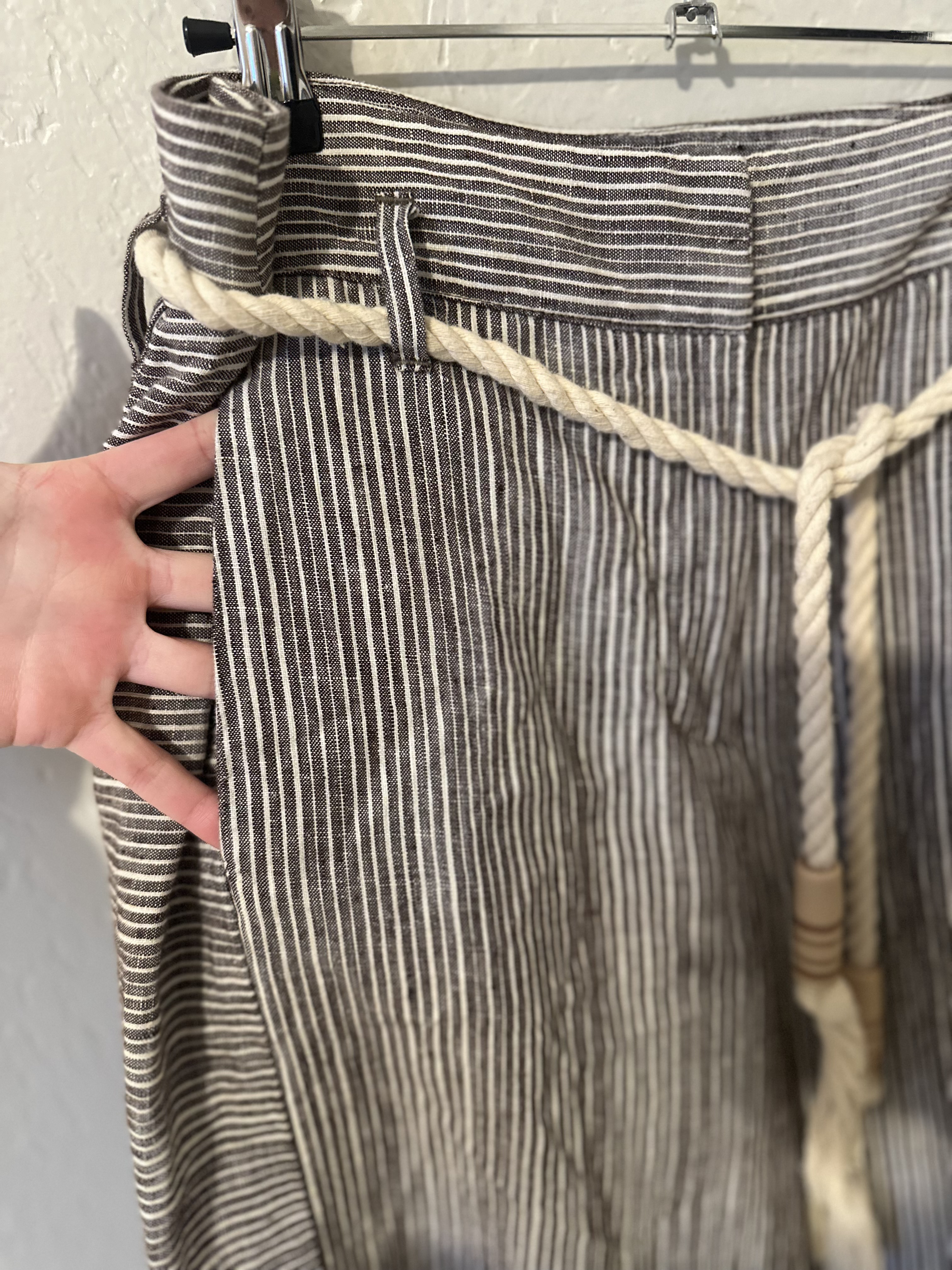 Anthropologie Striped Wide Leg Linen Pants thumbnail 6
