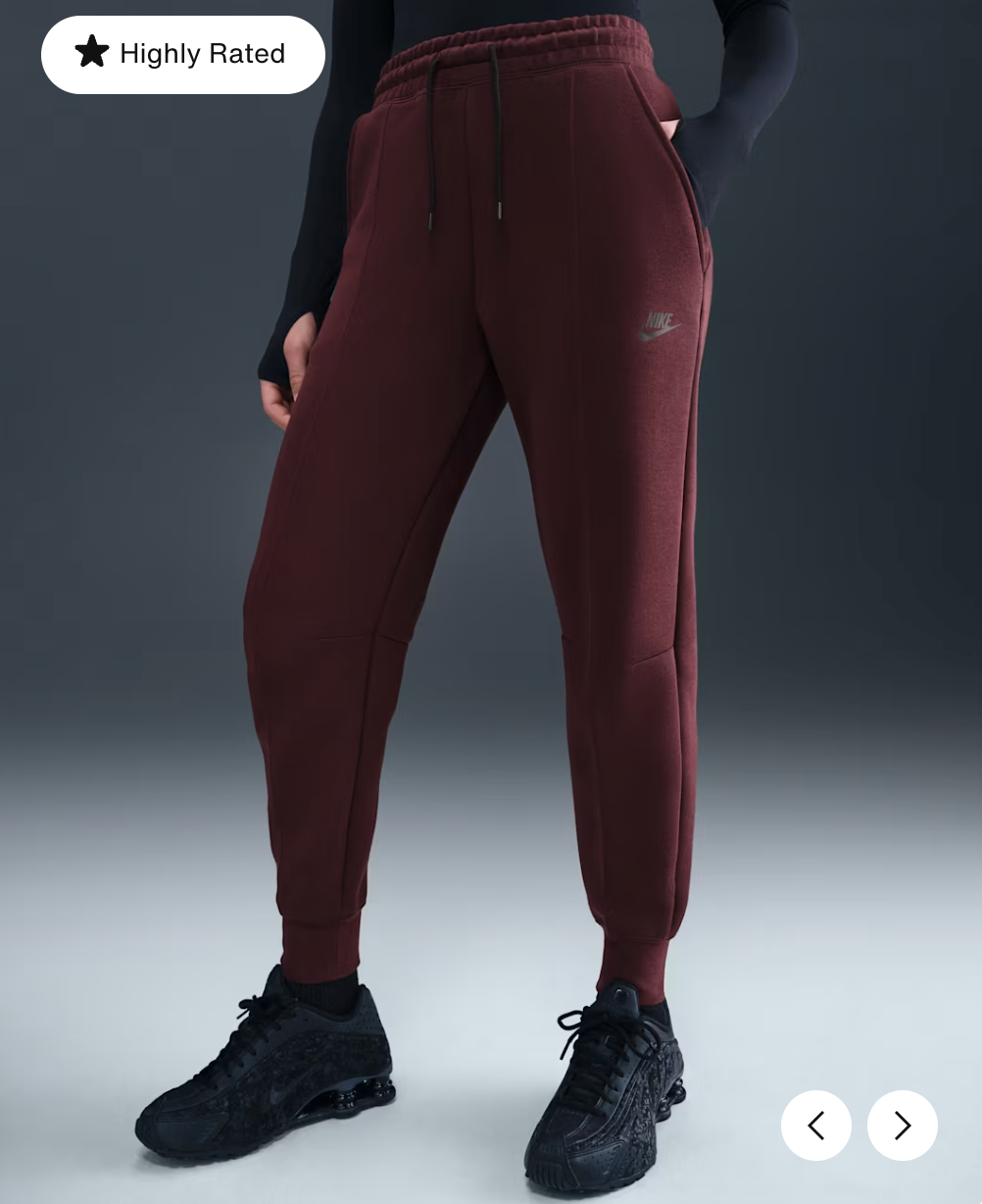 NWT Nike Standard Fit Mid Rise Full Length Jogger thumbnail 3