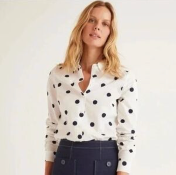 Boden Polka Dot Button Down Top