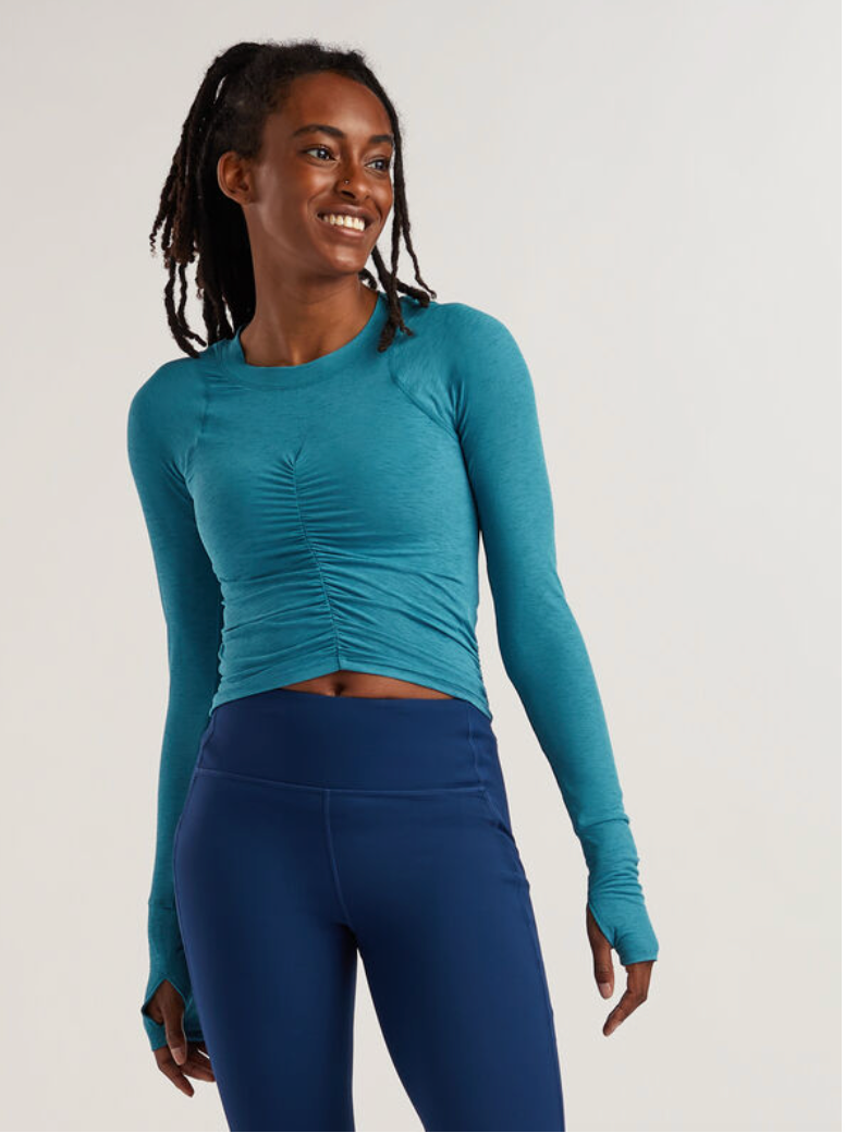 NWT Free People Tempo Ruched Long Sleeve