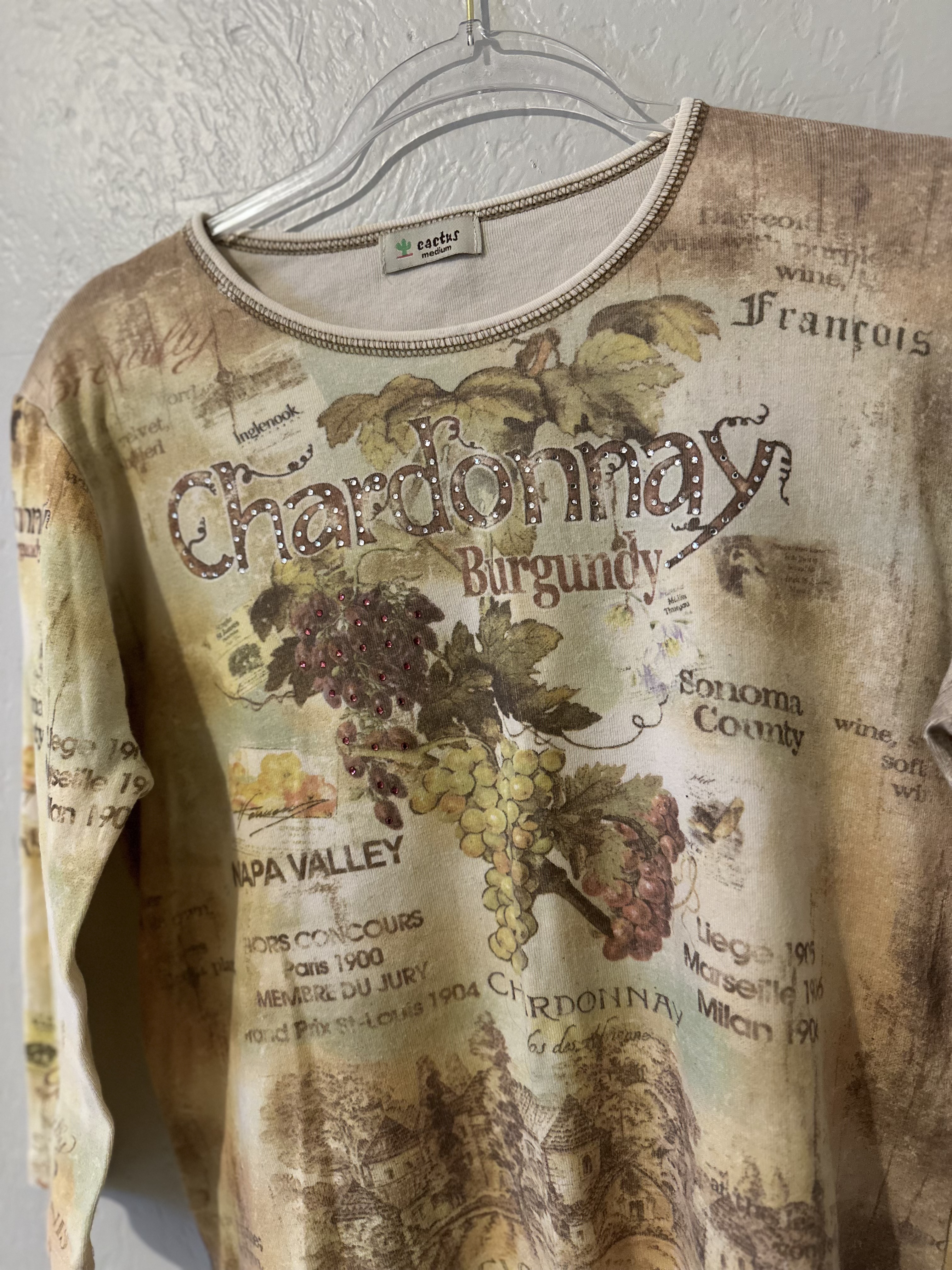 Vintage Cactus Chardonnay 3/4 Tee thumbnail 3