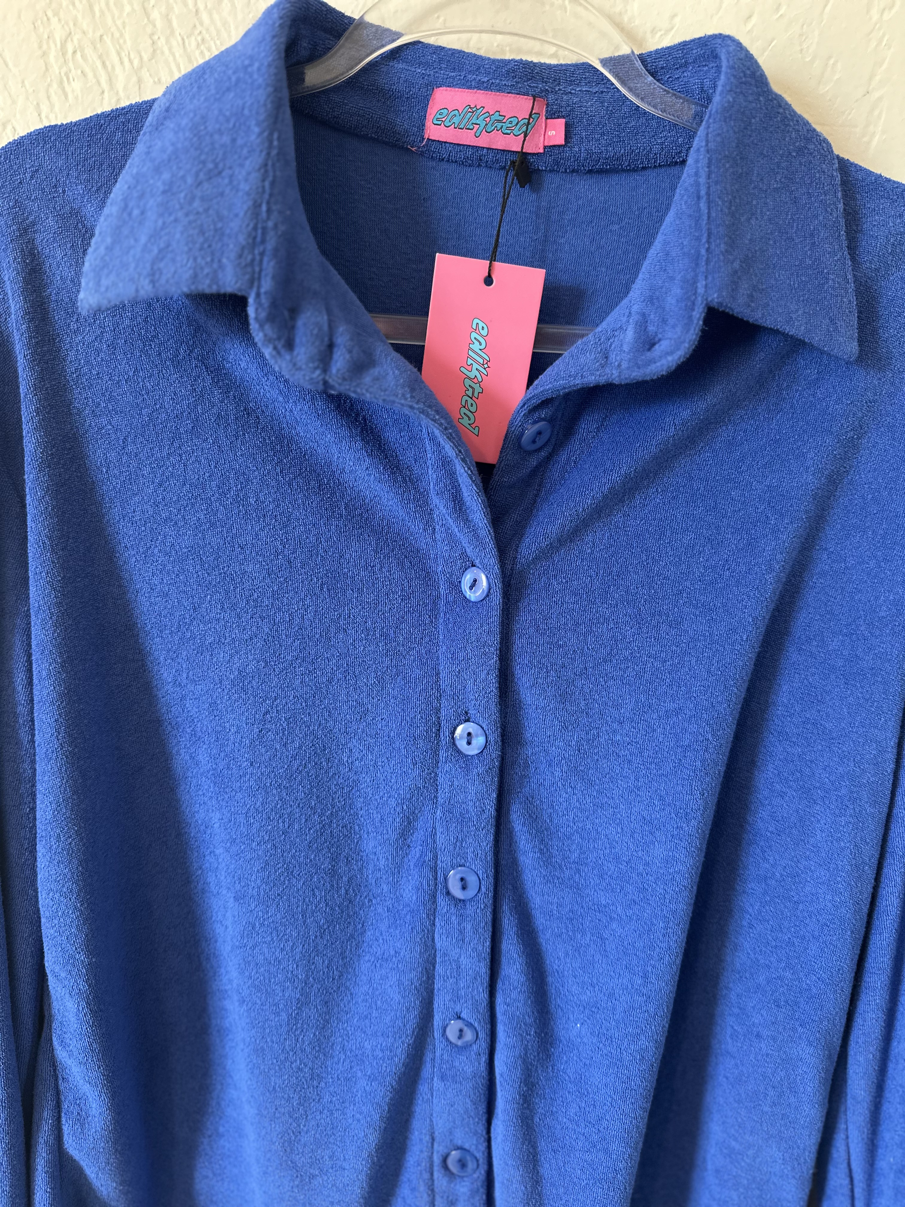 NWT Edikted TerryCloth Button Down Long Sleeve thumbnail 3
