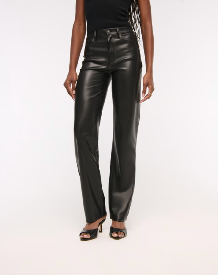 Abercrombie & Fitch “The 90s Straight Ultra High Rise” Leather Pants