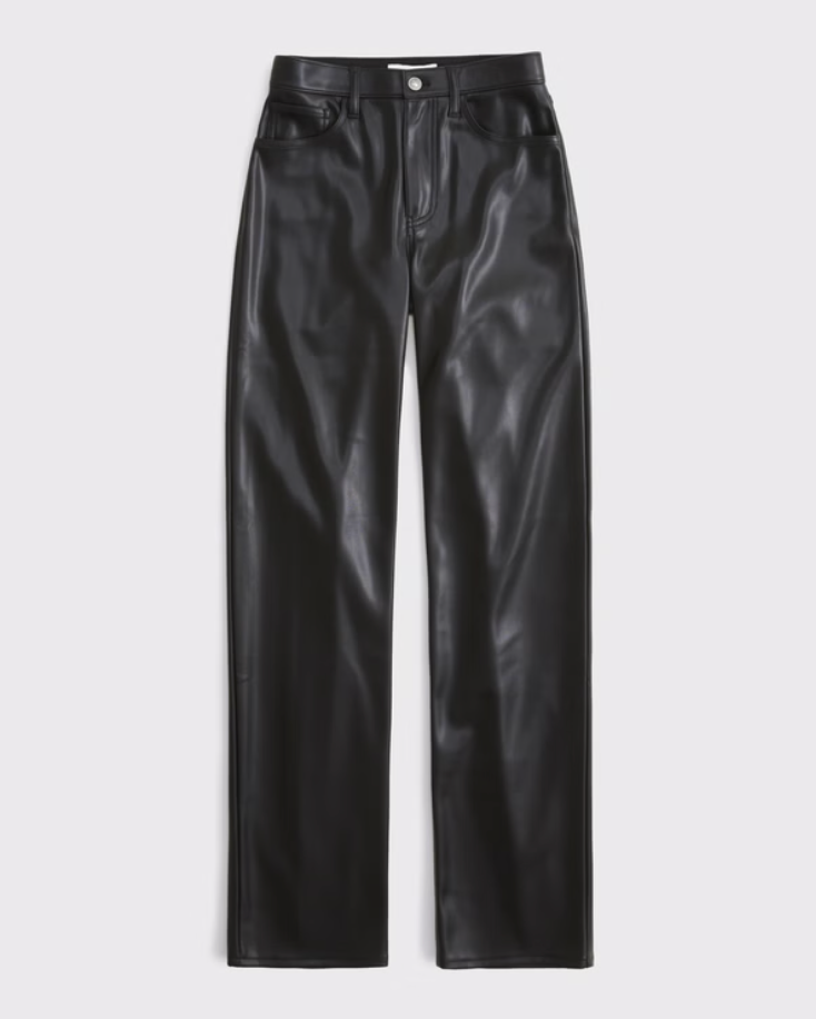 Abercrombie & Fitch “The 90s Straight Ultra High Rise” Leather Pants thumbnail 3