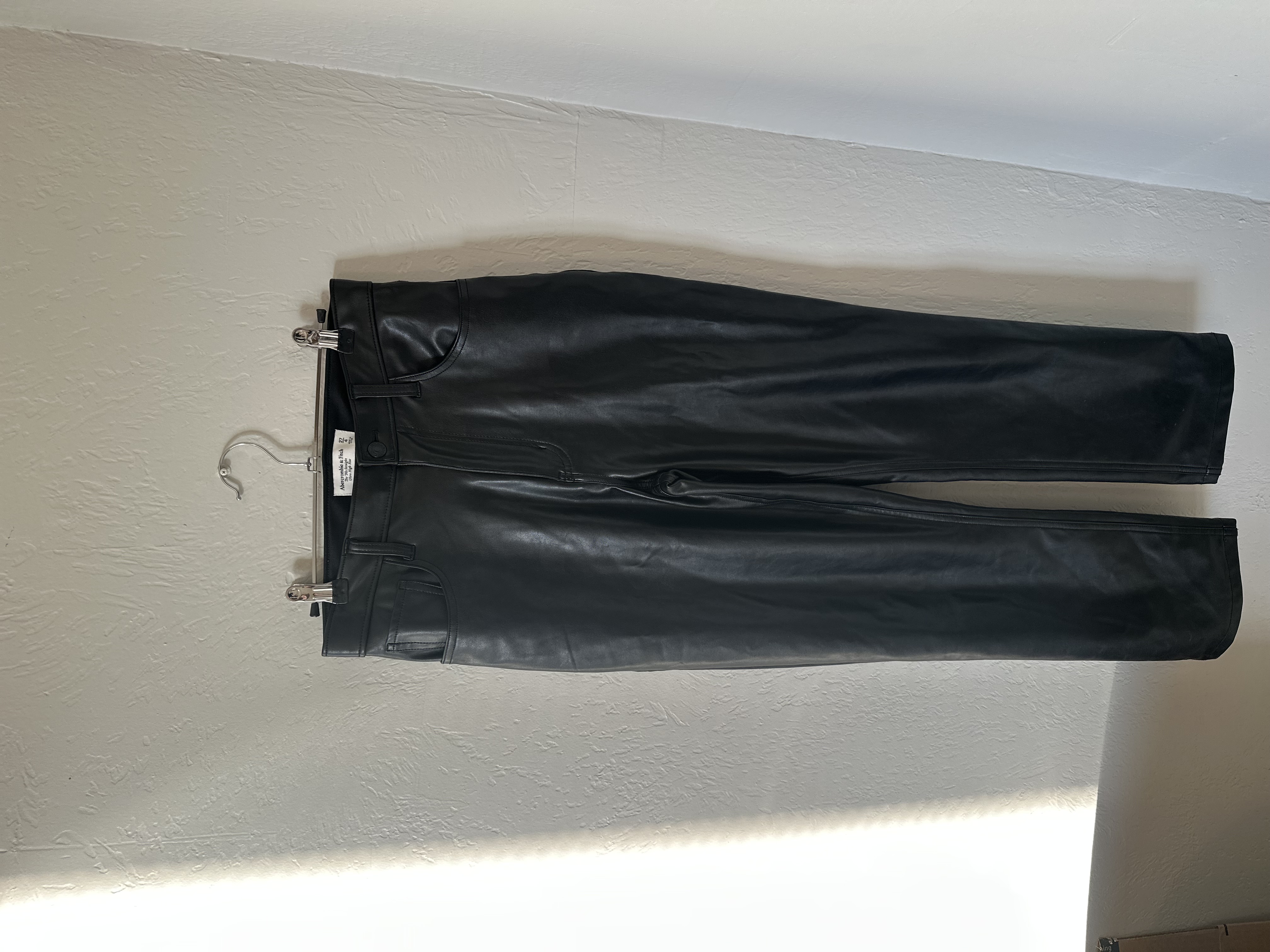 Abercrombie & Fitch “The 90s Straight Ultra High Rise” Leather Pants thumbnail 4