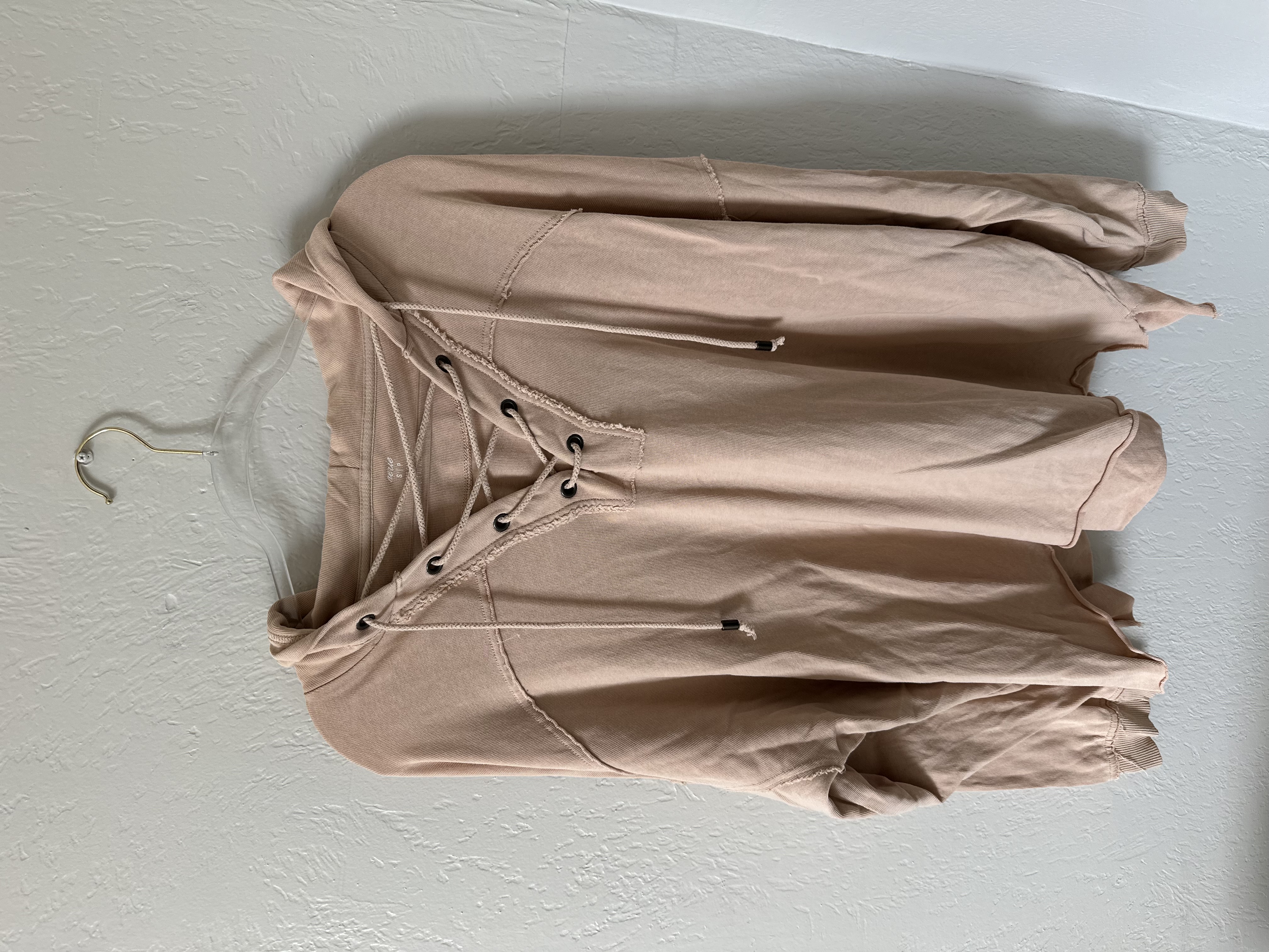 Aerie "Sunday Soft Lace Up Hoodie" thumbnail 3