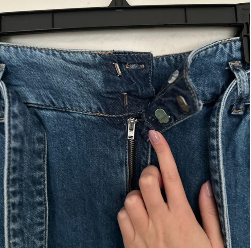 H&M Dark Wash Tie Front Belted Jeans thumbnail 4