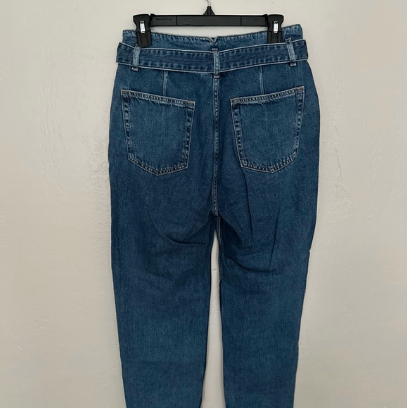 H&M Dark Wash Tie Front Belted Jeans thumbnail 5