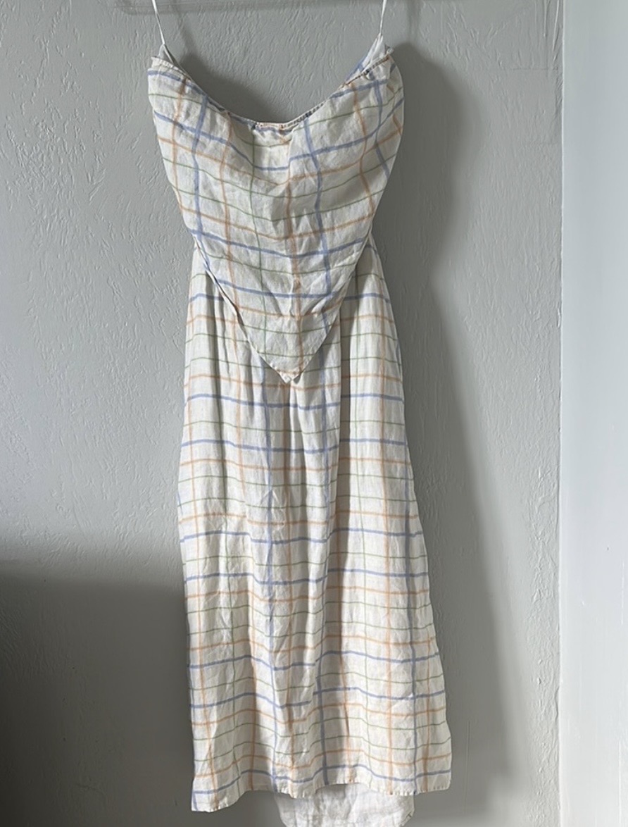 FP x REFRESH Plaid Linen Bandana Dress thumbnail 6