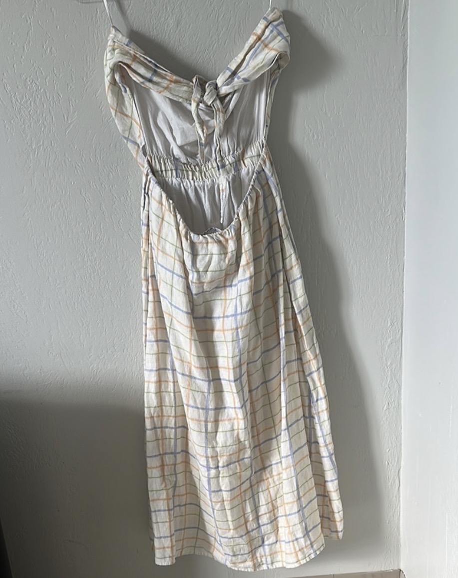 FP x REFRESH Plaid Linen Bandana Dress thumbnail 8