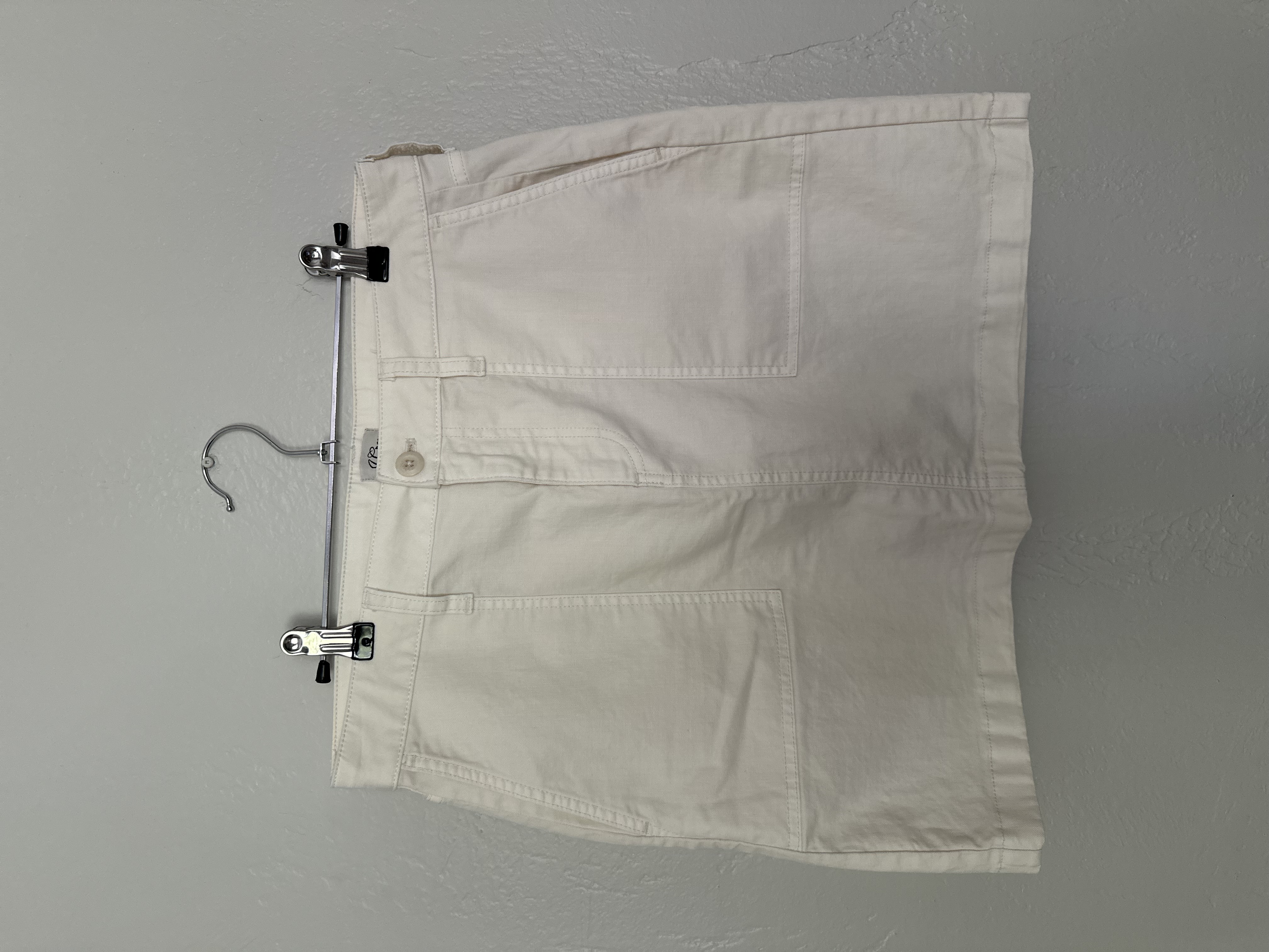 J.Crew Cream Garment-Dyed Utility Mini Skirt