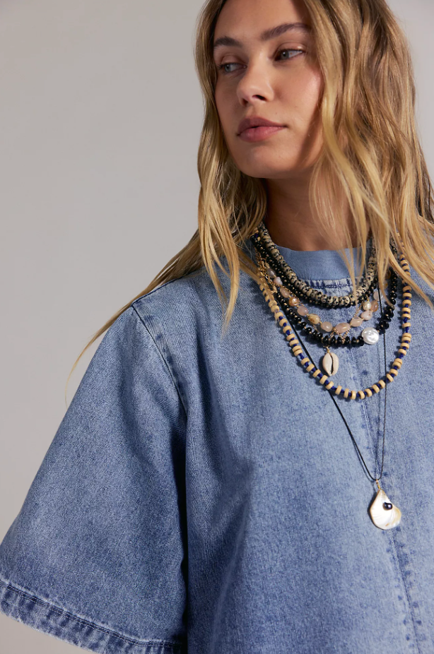 NWT Free People Harlow Denim Mini Dress thumbnail 2