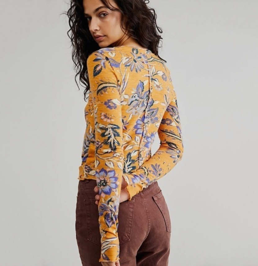 Free People Dreamed Of You Floral Long Sleeve thumbnail 2