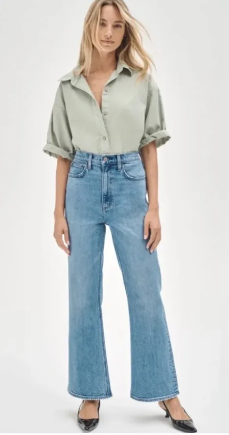Denim Forum The Twiggy High Rise Flare Jeans  thumbnail 2