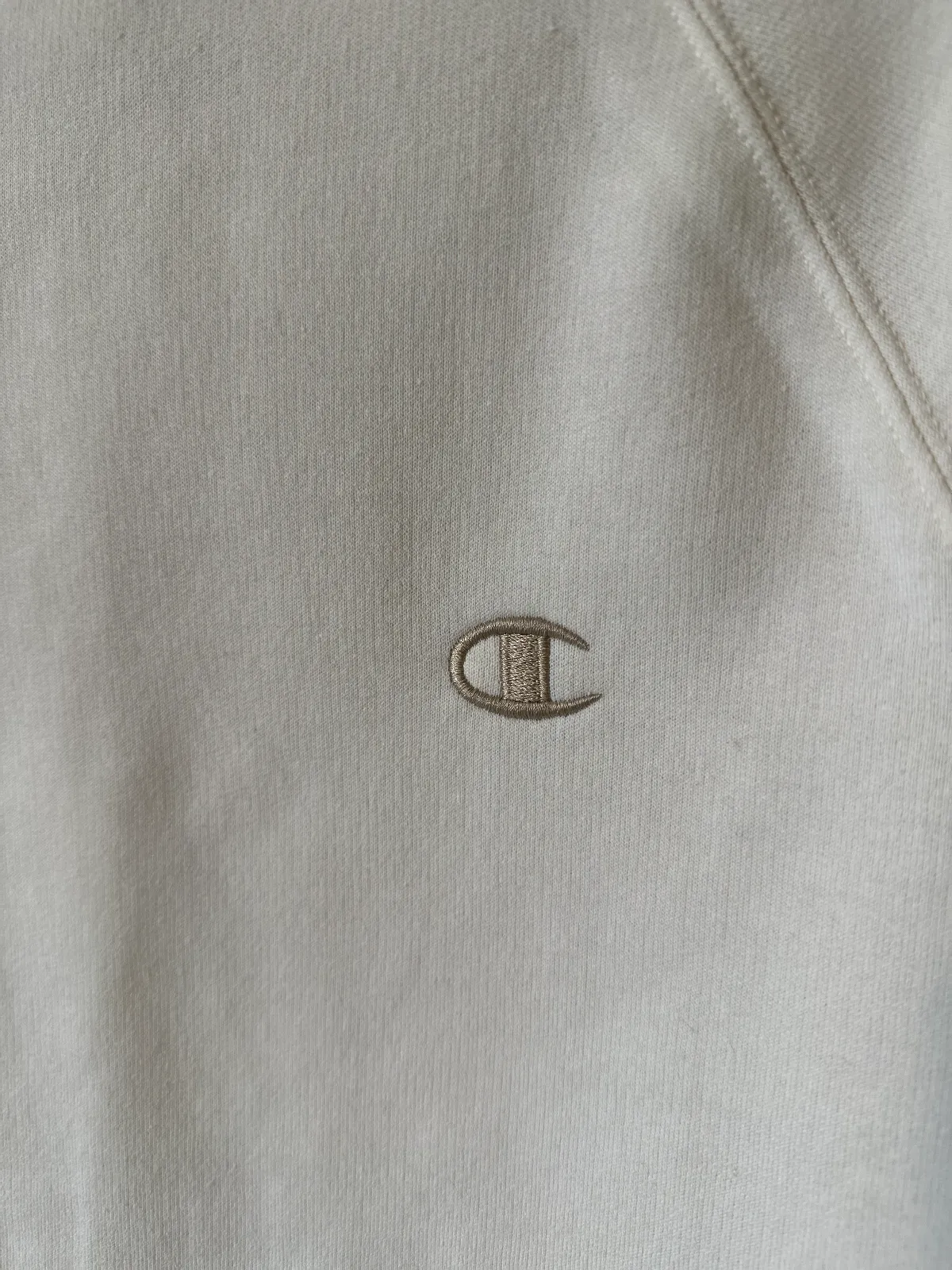 Champion Powerblend Mock Neck Sweatshirt in Cream thumbnail 5