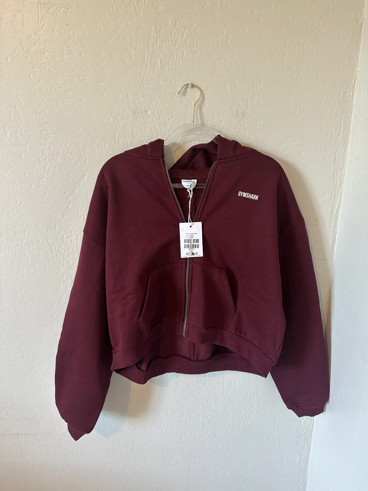 NWT Gymshark Cosy Luxe Zip Through Hoodie in MAROON thumbnail 2
