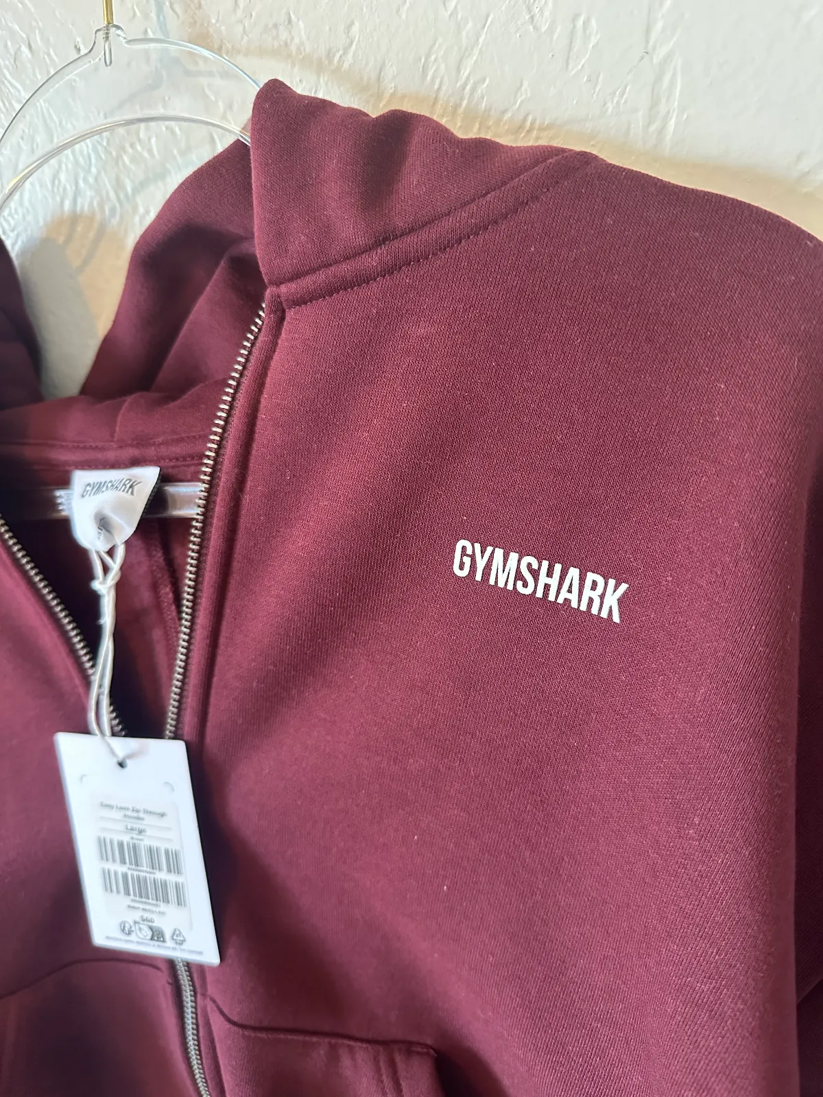 NWT Gymshark Cosy Luxe Zip Through Hoodie in MAROON thumbnail 4