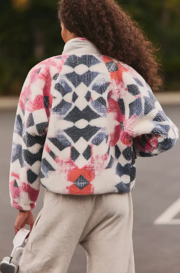 NWT Free People Hit The Slopes Printed Fleece Jacket thumbnail 2