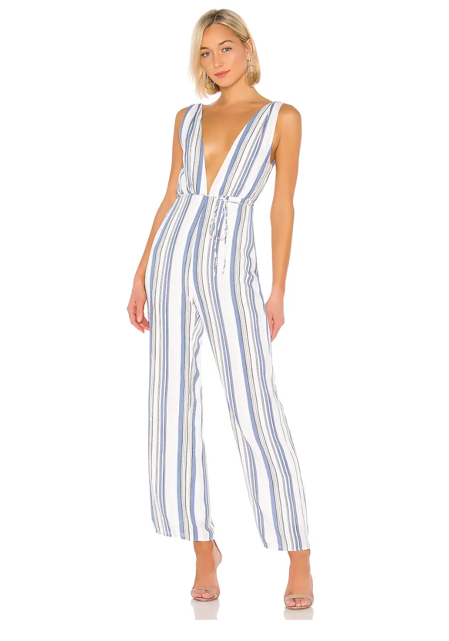 NWT Superdown Bette Deep V Jumpsuit 