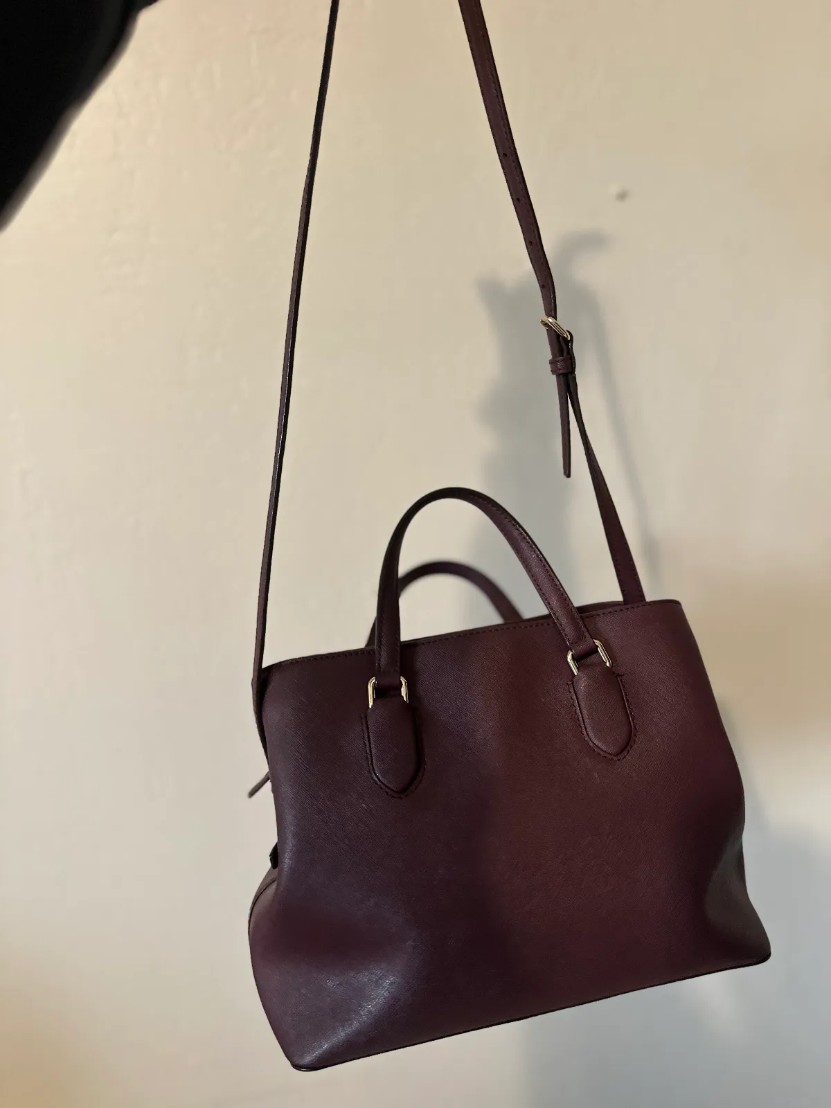 Kate Spade Eggplant Handbag with Crossbody Attachment thumbnail 2