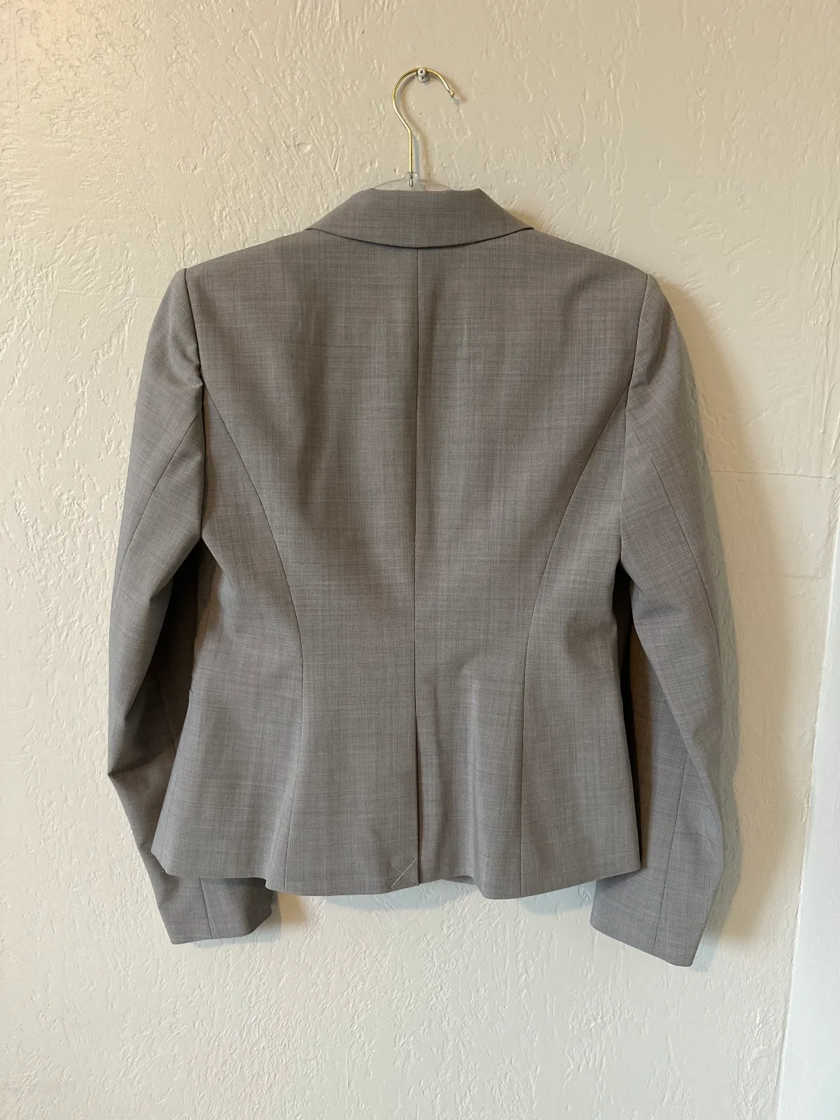 NWT Ann Taylor "The Long One-Button Blazer" in Bi-Stretch in Gray thumbnail 4