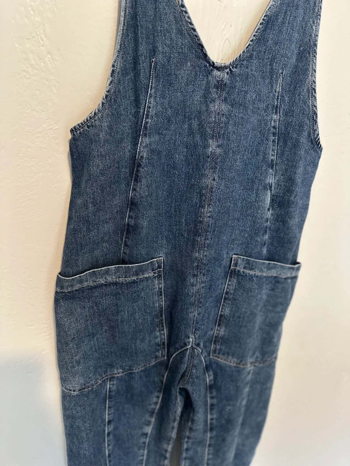 Free People High Roller Denim Jumpsuit thumbnail 4