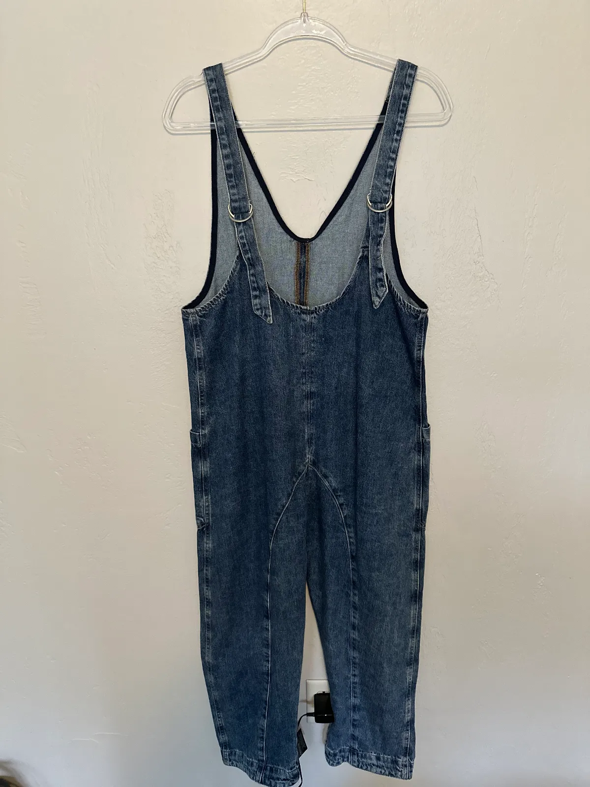 Free People High Roller Denim Jumpsuit thumbnail 5