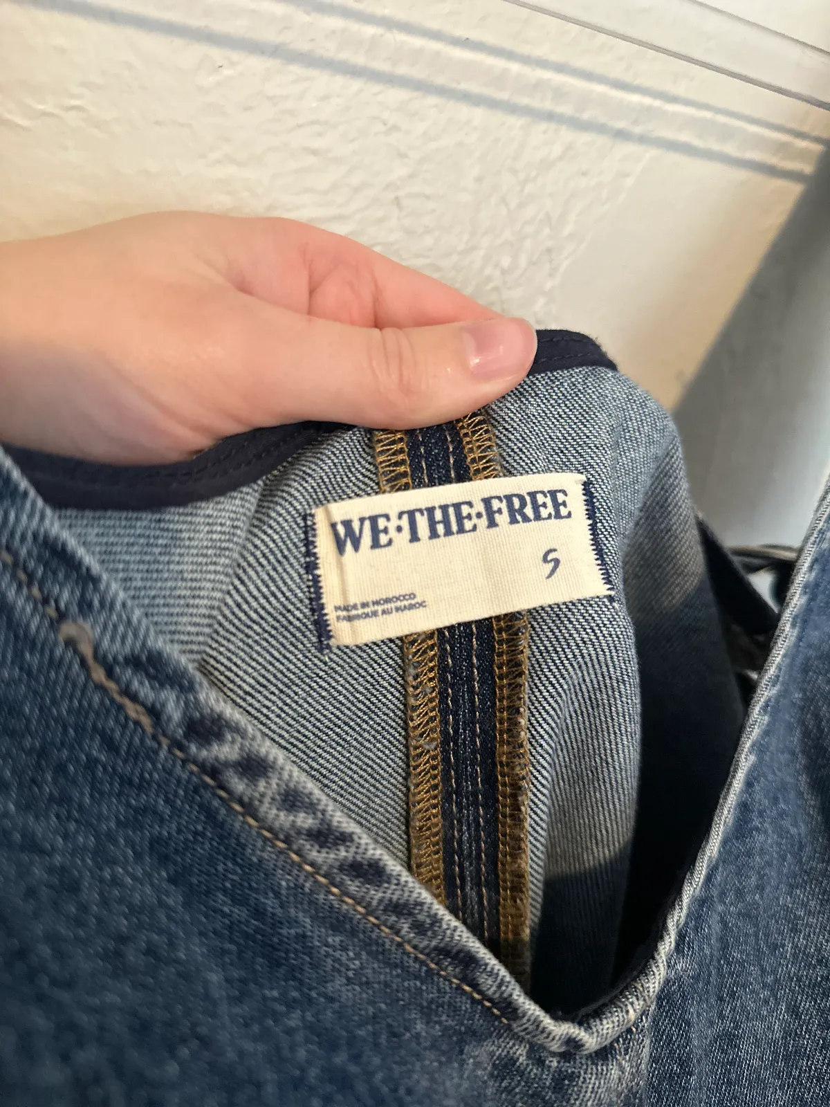 Free People High Roller Denim Jumpsuit thumbnail 6