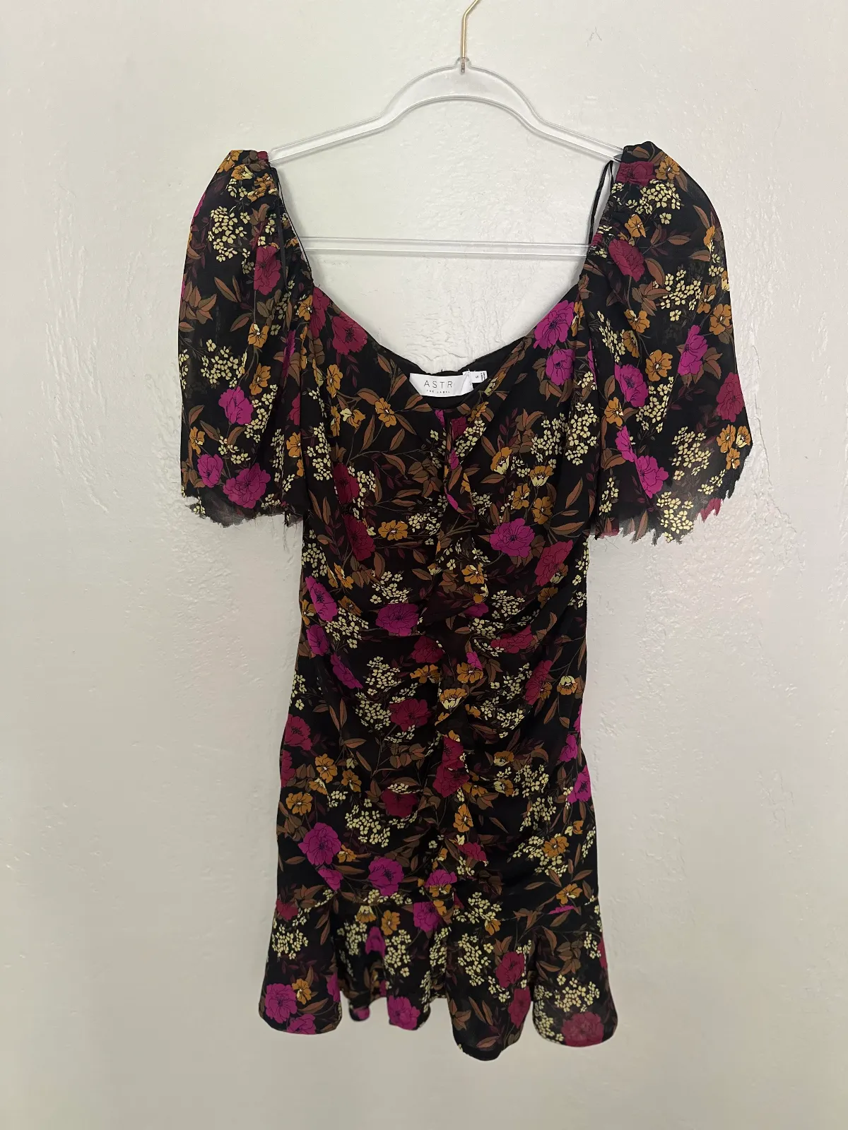 ASTR The Label Black Floral Dress