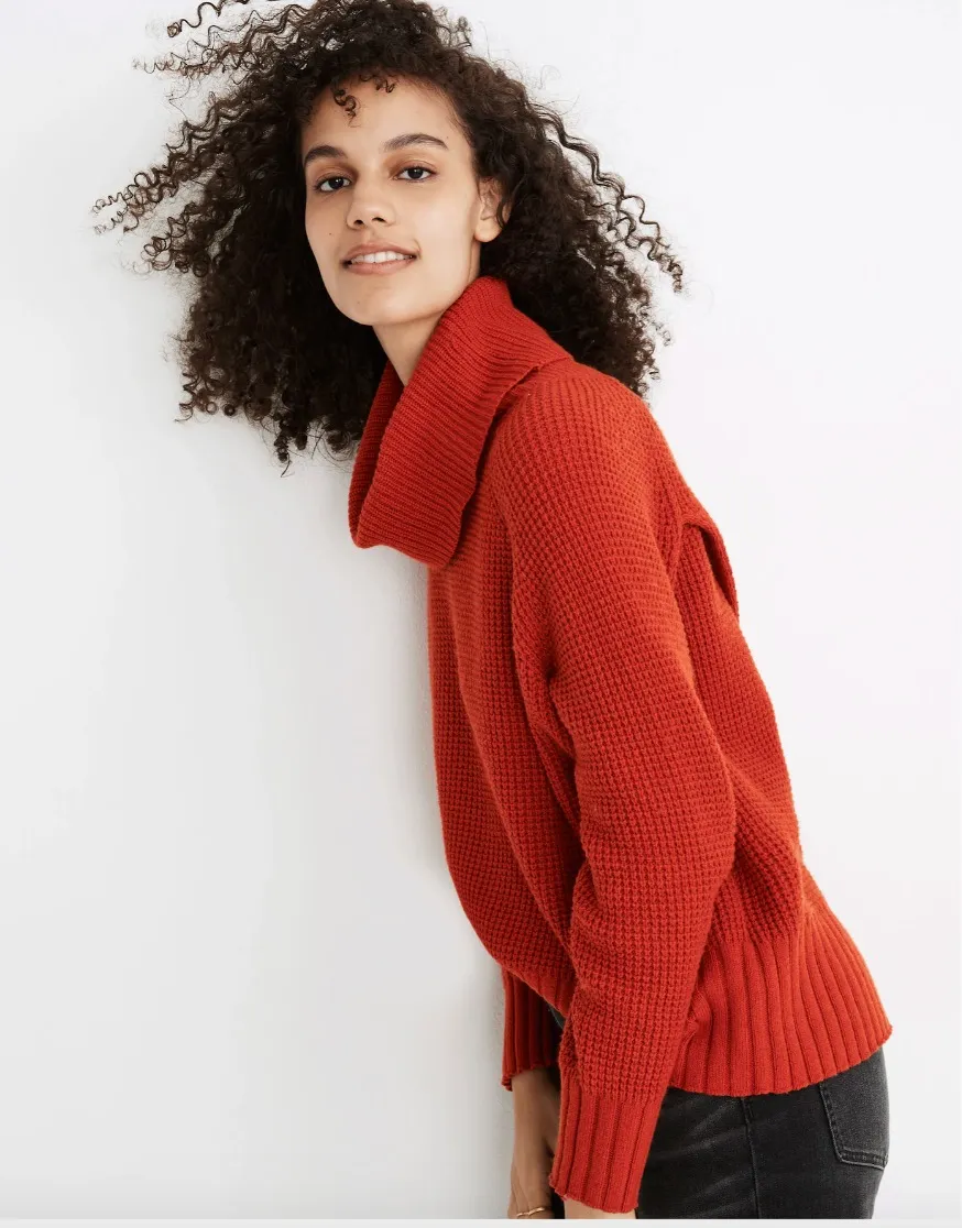Madewell Eastbrook Turtleneck Cross-Back Sweater
