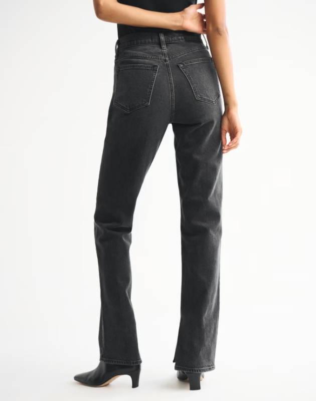 Abercrombie & Fitch “The 90s Straight Ultra High Rise” Jeans in Black WITH SLIT thumbnail 3