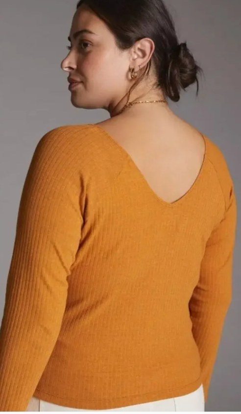Maeve by Anthropologie Ribbed Long Sleeve Top thumbnail 2