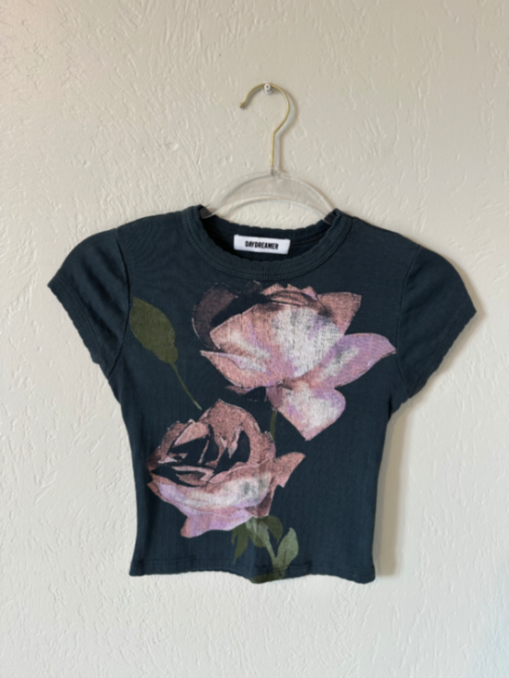 Free People x Daydreamer Rose Pointelle Tee  thumbnail 3