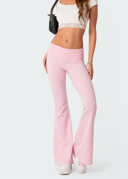 NWT Edikted Naomi Foldover Flare Leggings