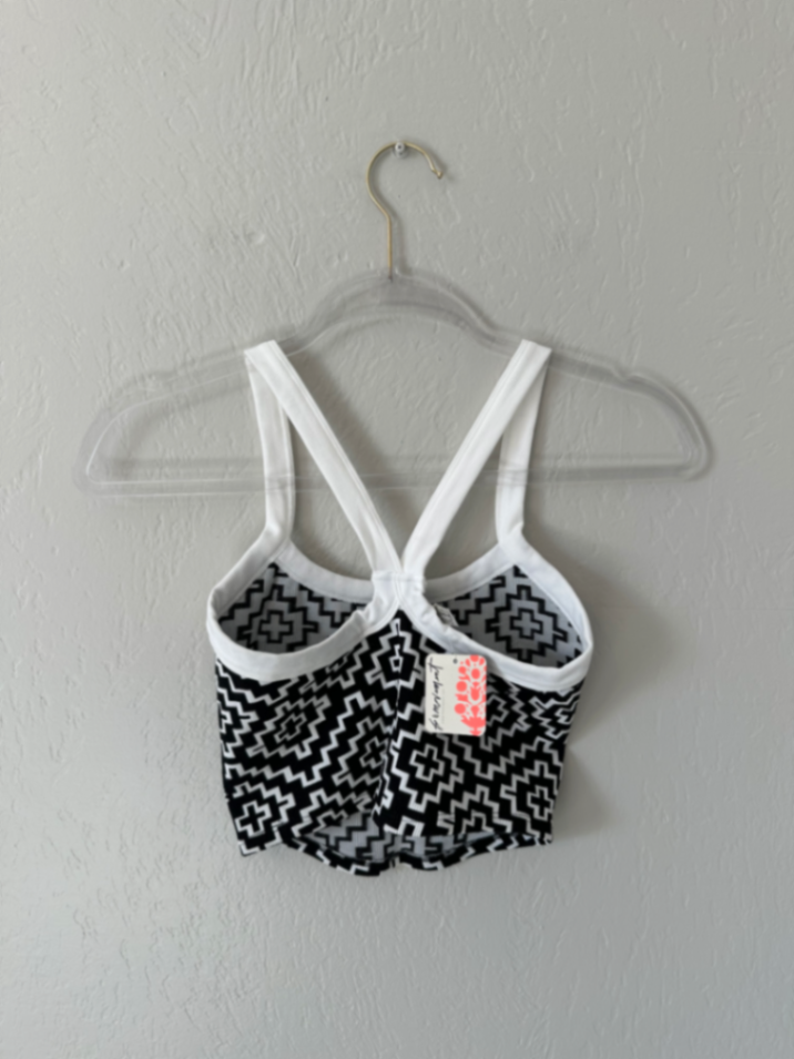 NWT Free People All Clear Black Geo Cami  thumbnail 3
