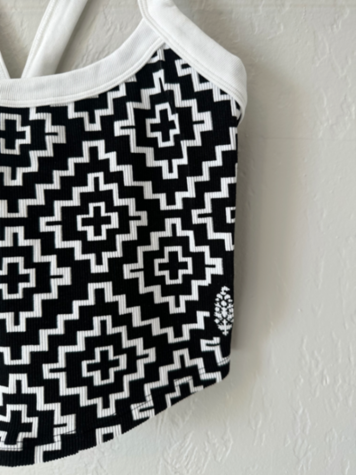 NWT Free People All Clear Black Geo Cami  thumbnail 4