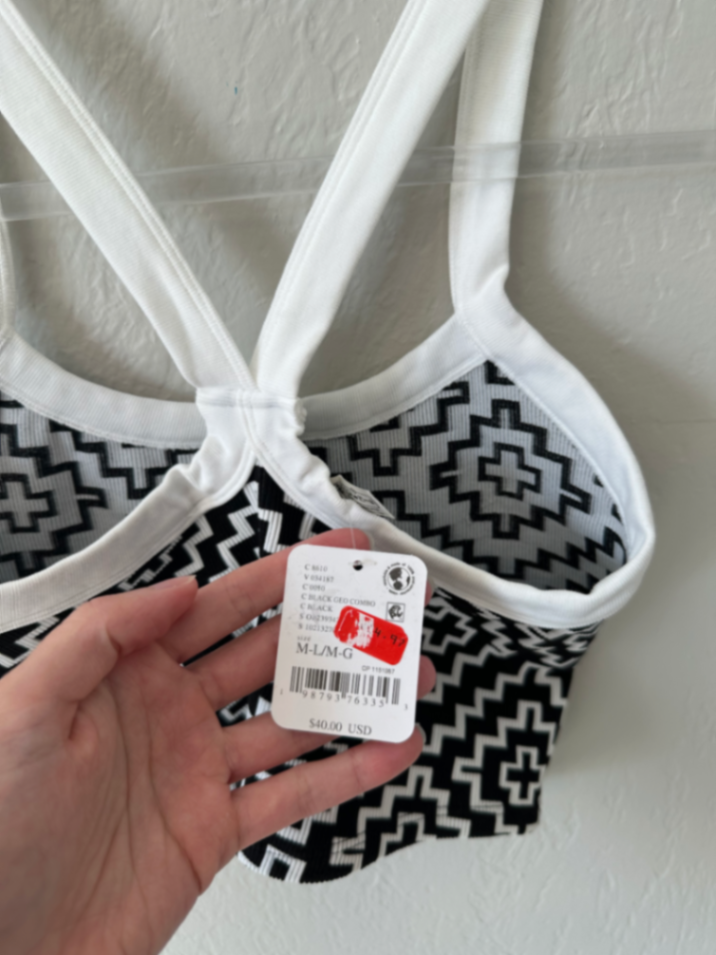 NWT Free People All Clear Black Geo Cami  thumbnail 5