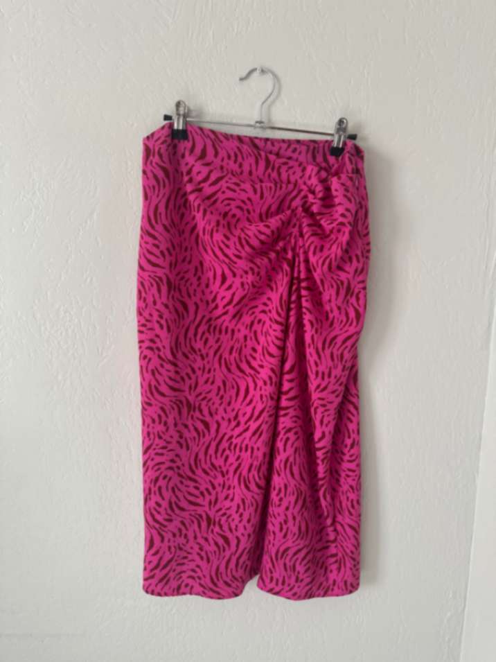 Nine West Pink Animal Print Midi Skirt thumbnail 2