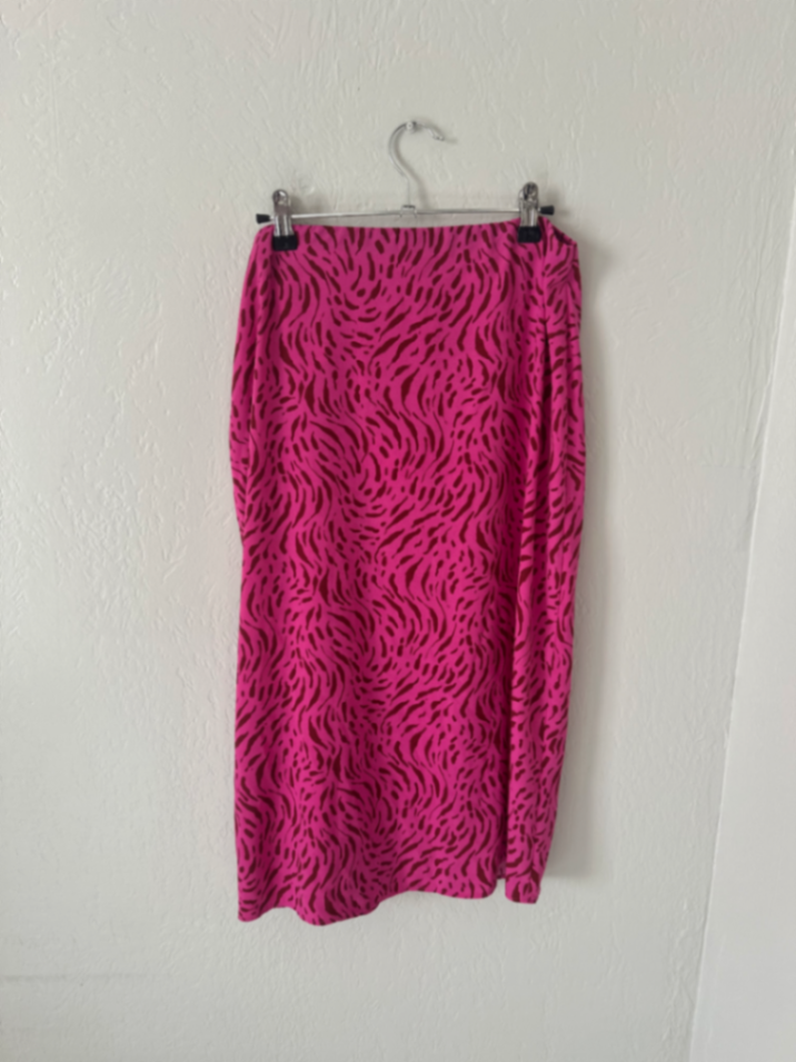 Nine West Pink Animal Print Midi Skirt thumbnail 3