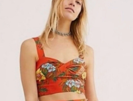 Free People Birds of Paradise Boho Crop Top