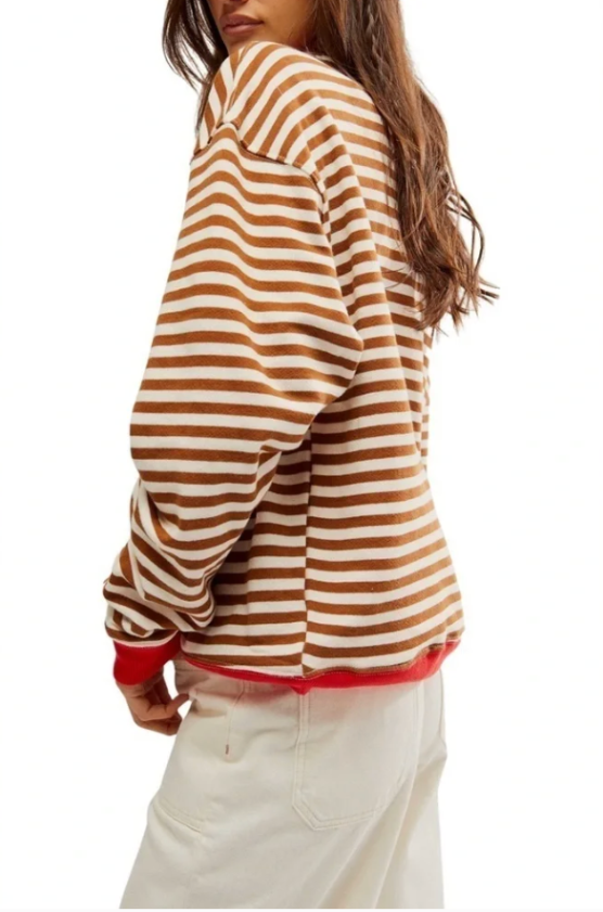 Free People Classic Striped Oversized Crewneck