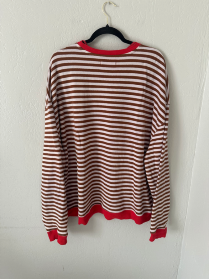 Free People Classic Striped Oversized Crewneck thumbnail 5